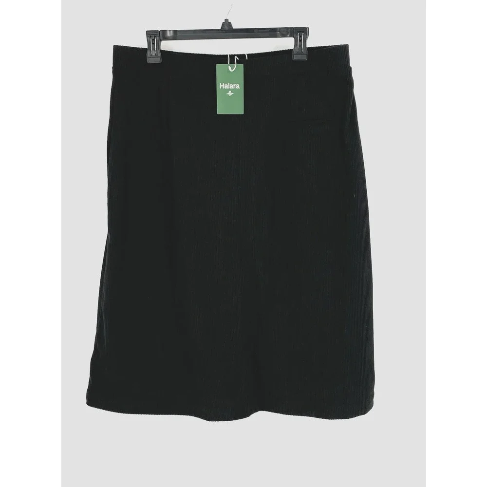 NWT Halara Womens XL Black Aura Cord Cloud Skirt Soft‎ Stretchy